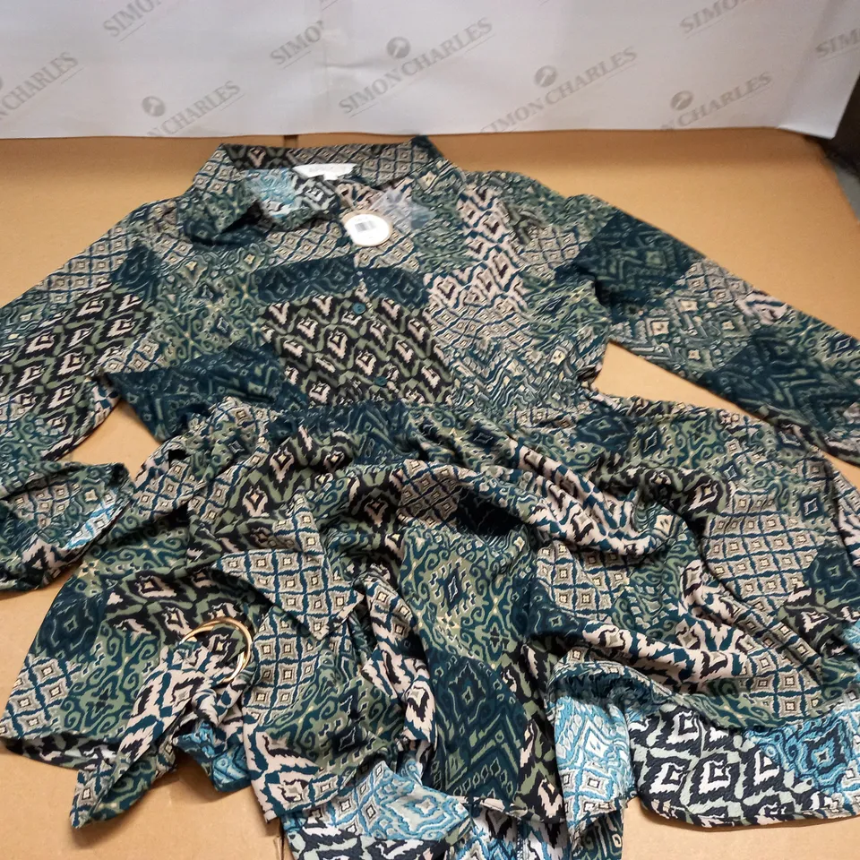 APRICOT IKAT PATCHWORK HANKY HEM DRESS - XL