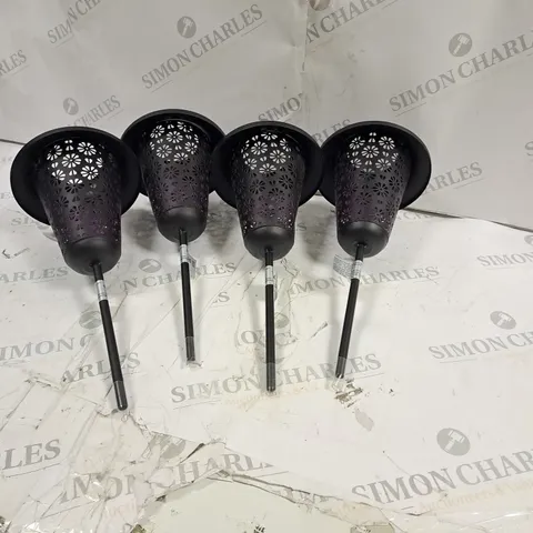 BOX OF 4 DECORATIVE SHAPED SOLAR LIGHTS