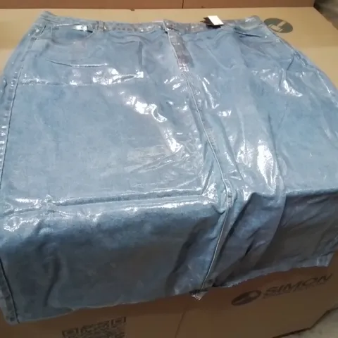 BOXED BRAND NEW APPROXIMATELY 9 JD WILLIAMS METALLIC SKIRT BLUE/SILVER SIZE 14