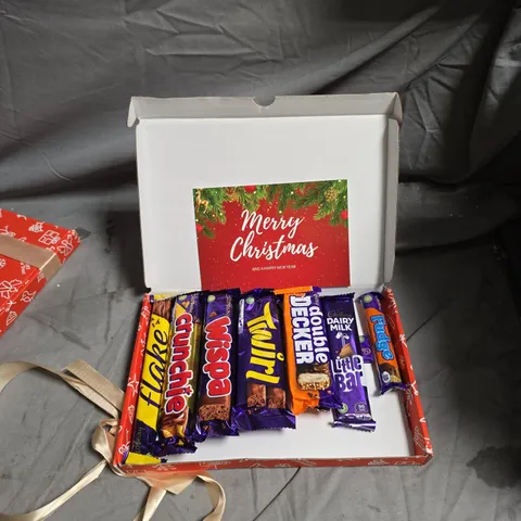 2 X CADBURY CHRISTMAS ASSORTED CHOCOLATE GIFT BOX – CADBURY BARS INCLUDING FLAKE, CRUNCHIE, WISPA, TWIRL, DOUBLE DECKER & DAIRY MILK