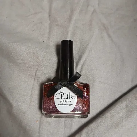 BOX OF APPROXIMATELY 140 CIATE PAINT POTS NAIL POLISH – GLITTER PURPLE, 13.5ML-NO EXPIRY DATE SHOWN 
