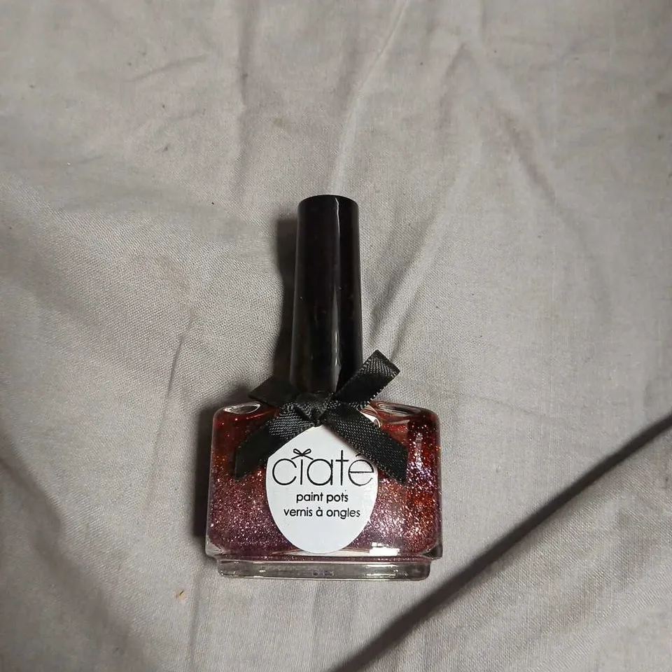 BOX OF APPROXIMATELY 140 CIATE PAINT POTS NAIL POLISH – GLITTER PURPLE, 13.5ML-NO EXPIRY DATE SHOWN 