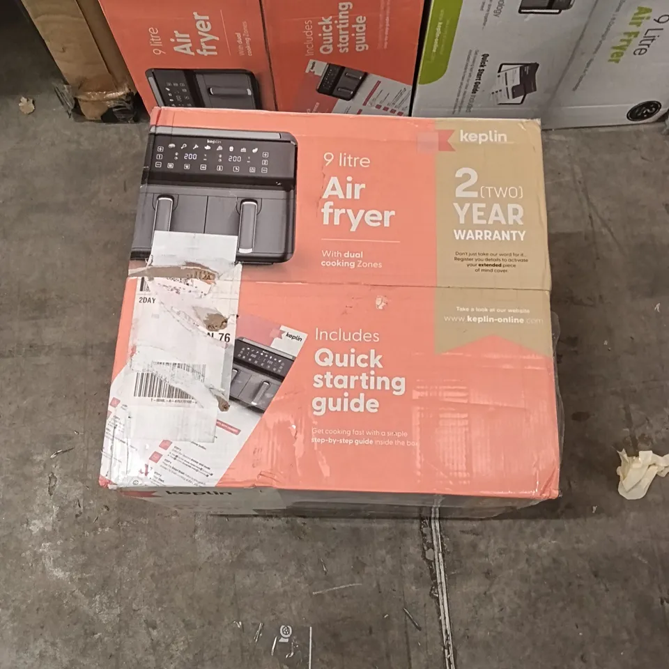 BOXED KEPLIN 9 LITRE AIR FRYER WITH DUAL COOKING ZONES