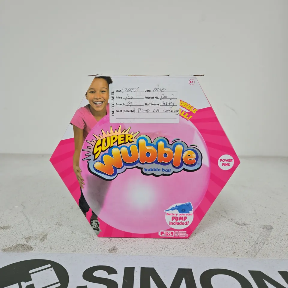 SUPER BUBBLE PINK BUBBLE BALL WITH PUMP INCLUDED – BOXED
