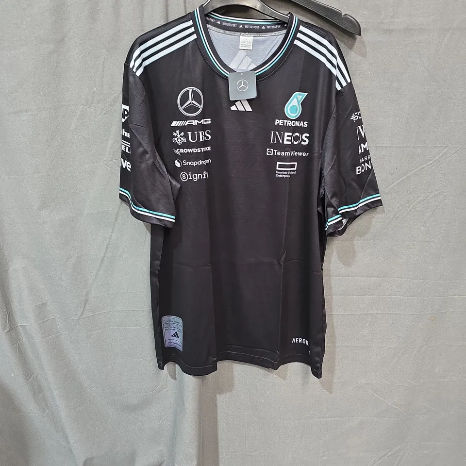 MERCEDES-AMG PETRONAS F1 TEAM JERSEY – BLACK, ADIDAS, SPONSOR LIVERY (MEN'S)