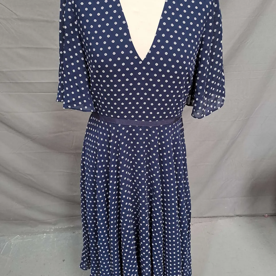 HOBBS CELIA DRESS IN NAVY SIZE 10