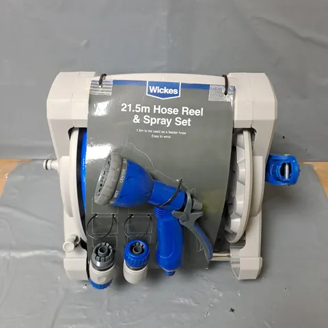 WICKES 21.5M HOSE REEL & SPRAY SET