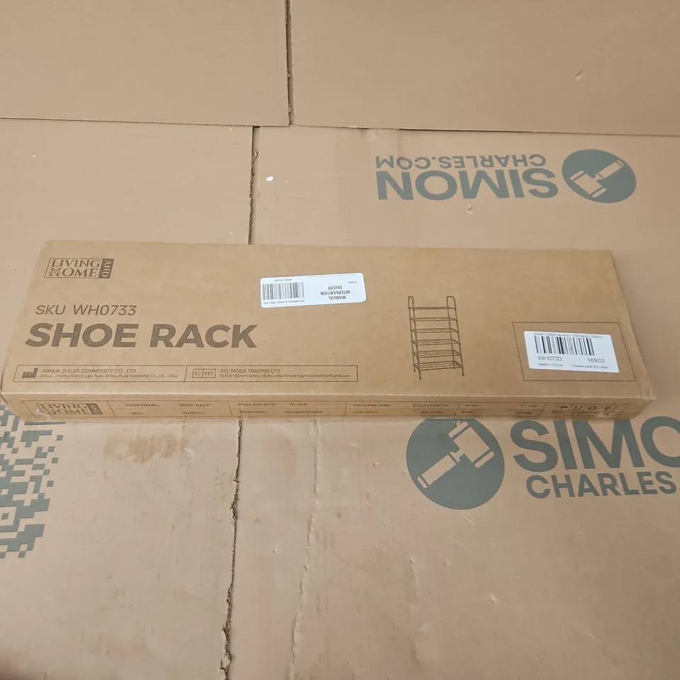 BOXED LIVING AND HOME WH0733 SHOE RACK IN BLACK