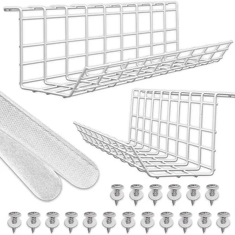 SCANFIELD UNDER DESK CABLE TIDY - OPTIMIZE AIR CIRCULATION, STURDY AND SPACIOUS - EASY TO INSTALL - MODULAR STORAGE - BOXED