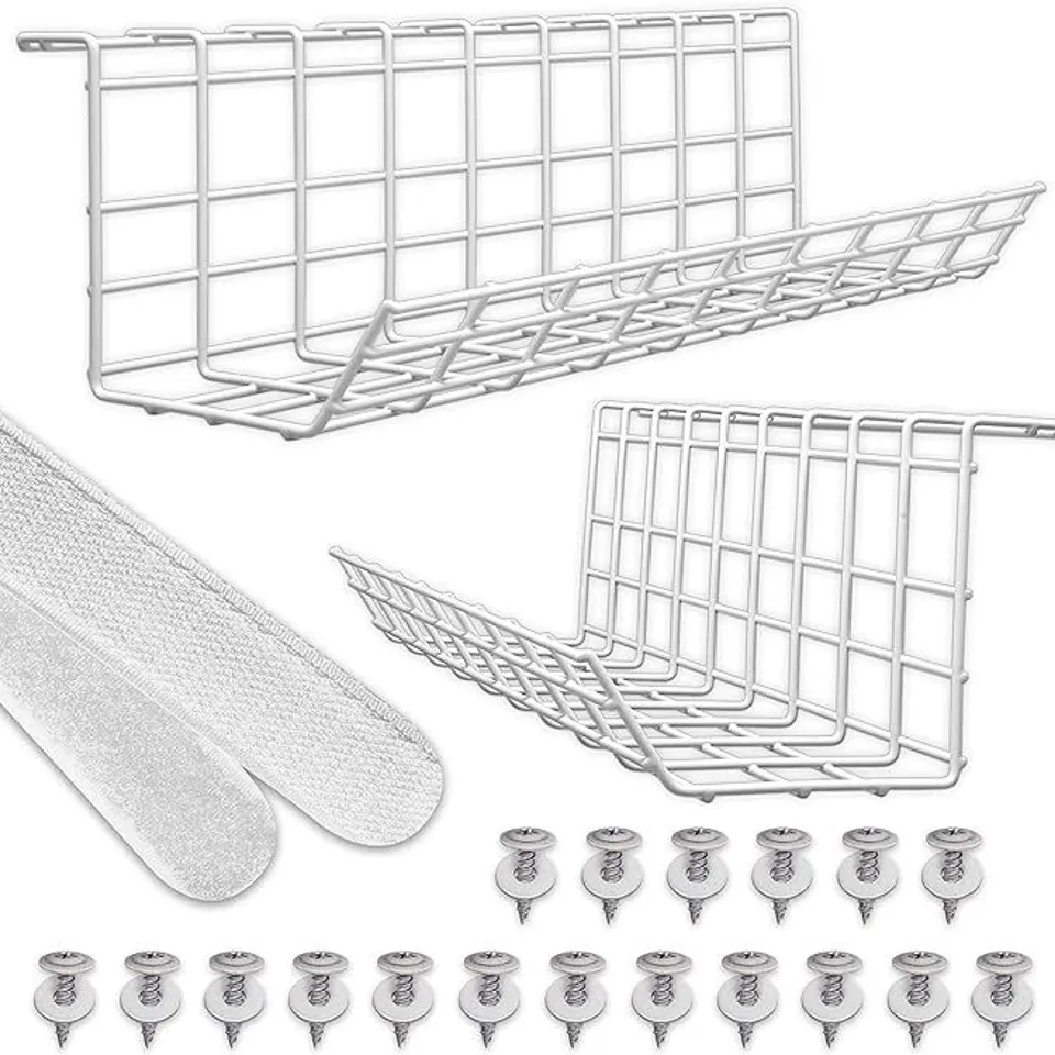SCANFIELD UNDER DESK CABLE TIDY - OPTIMIZE AIR CIRCULATION, STURDY AND SPACIOUS - EASY TO INSTALL - MODULAR STORAGE - BOXED