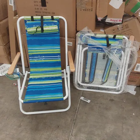 BOXED PAIR OF FOLDING GARDEN CHAIRS