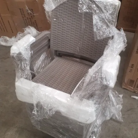 SET OF 3 RATTAN GARDEN CHAIRS