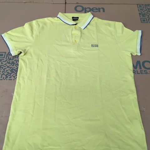 HUGO BOSS REGULAR FIT POLO IN YELLOW - LARGE