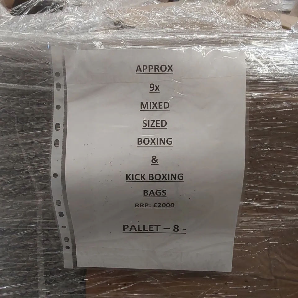 PALLET CONTAINING APPROXIMATELY 9x MIXED SIZED PUNCH BAGS