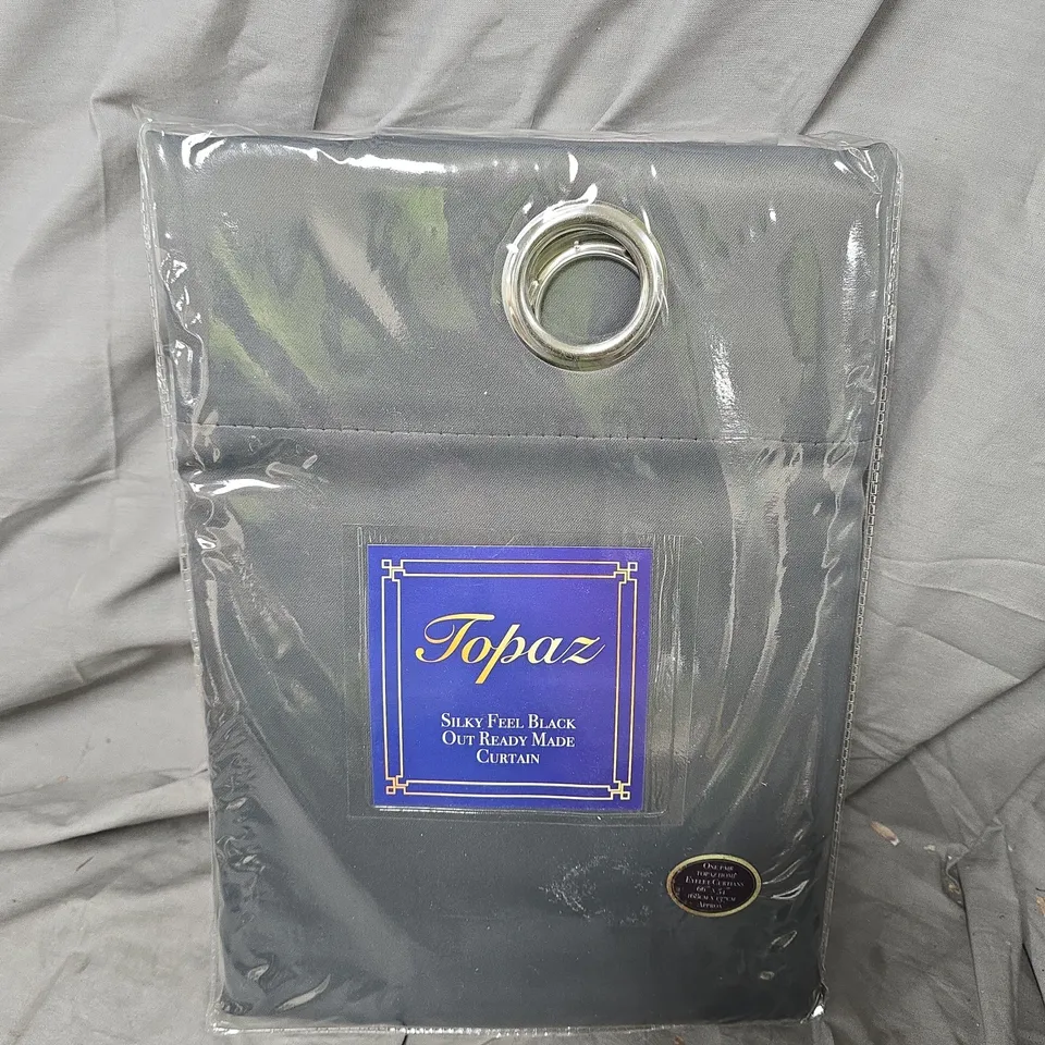 TOPAZ LUXE HOME COLLECTION SILKY FEEL BLACK OUT CURTAINS - 66 X 54"