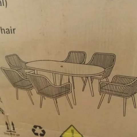 BOXED SET OF 6 GRENEDA OUTDOOR DINING CHAIRS // CHAIRS ONLY (2 BOXES)