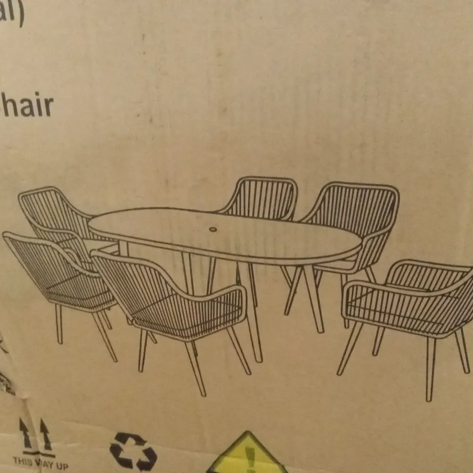 BOXED SET OF 6 GRENEDA OUTDOOR DINING CHAIRS // CHAIRS ONLY (2 BOXES)