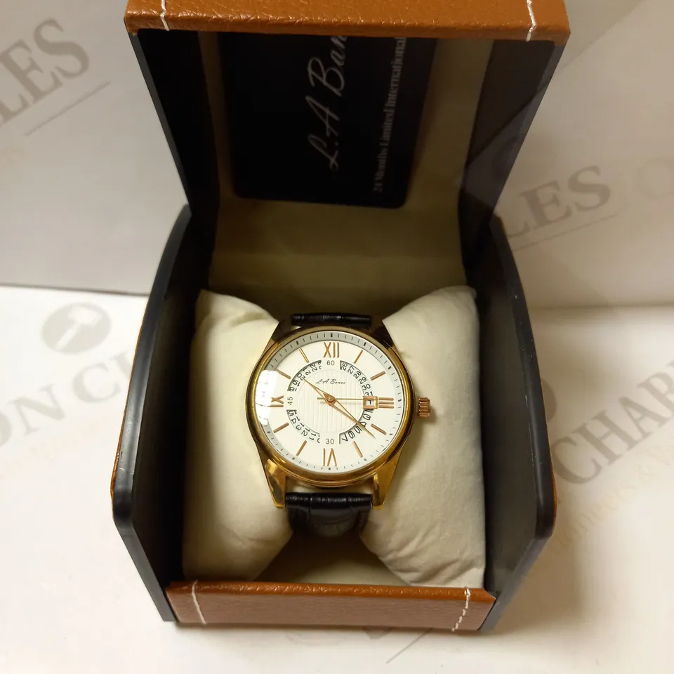 LA BANUS TWO TONE LEATHER STRAP WRISTWATCH  RRP £500