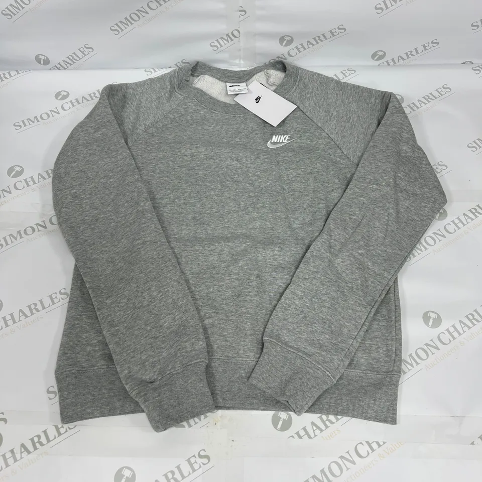 NIKE CREW NECK SWEATSHIRT IN GREY HEATHER SIZE XS