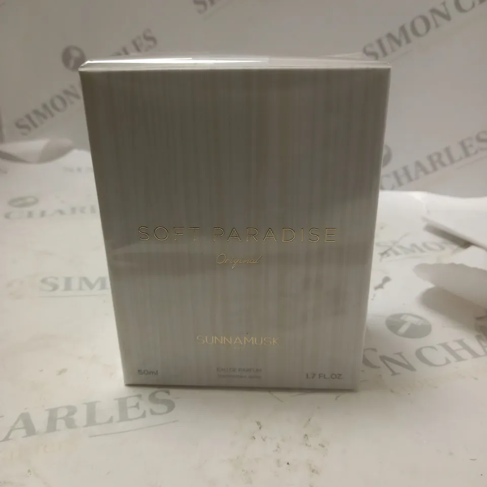 BOXED AND SEALED SOFT PARADISE SUNNAMUSK EAU DE PARFUM 50ML