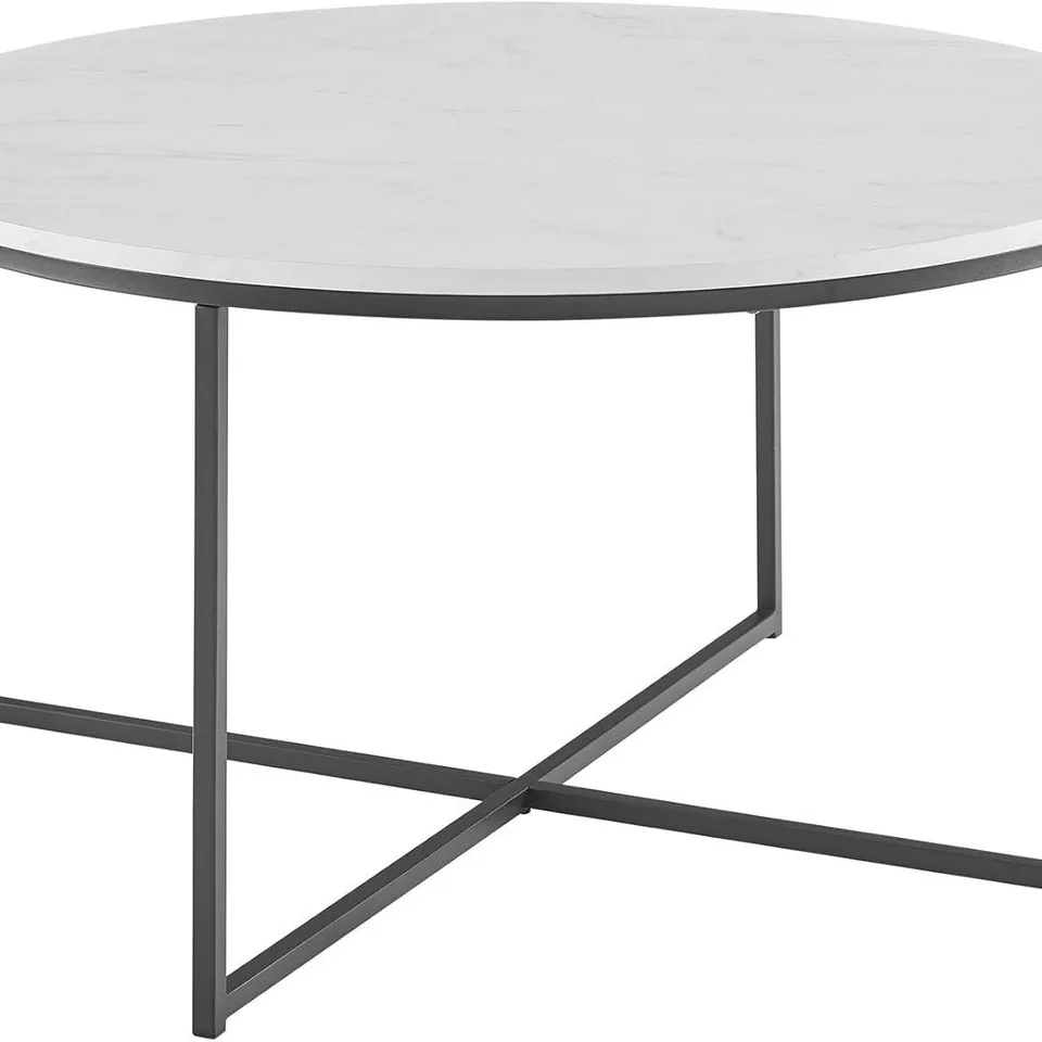 BRAND NEW BOXED WALKER EDISON ROUND FAUX MARBLE COFFEE TABLE (1 BOX)