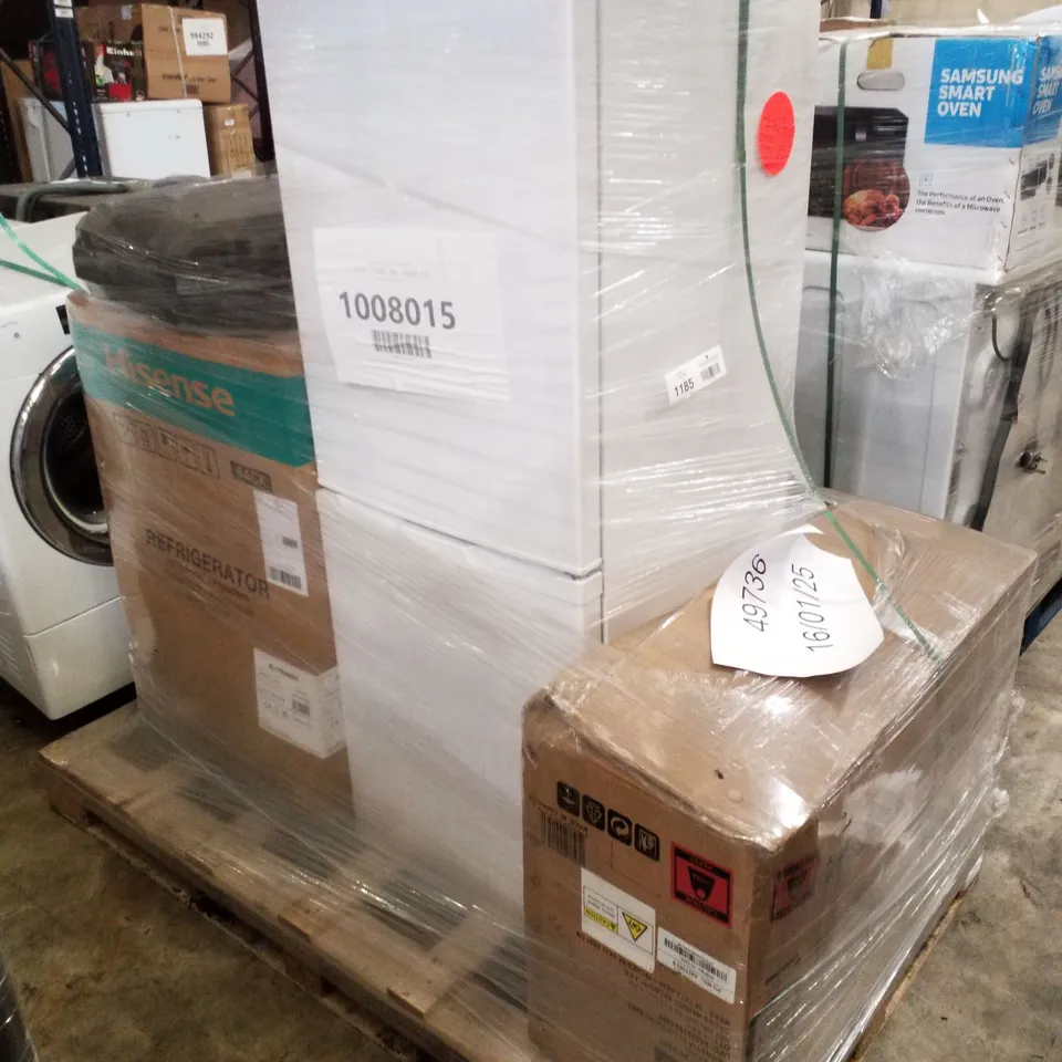 PALLET OF APPROXIMATELY 3 UNPROCESSED RAW RETURN WHITE GOODS TO INCLUDE