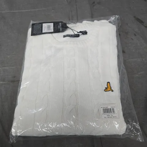 BRAVE SOUL LONDON CABLE-KNIT JUMPER β VINTAGE WHITE, SIZE XL