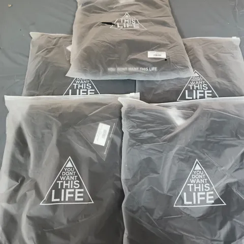 5 X YOU DONT WANT THIS LIFE REFLECTIVE HOODIES IN BLACK - S
