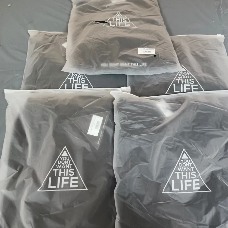 5 X YOU DONT WANT THIS LIFE REFLECTIVE HOODIES IN BLACK - S