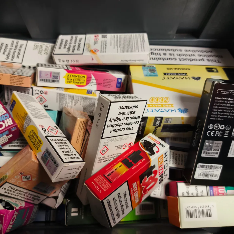 APPROXIMATELY 20 ASSORTED E-CIGARETTE PRODUCTS TO INCLUDE BRANDS SUCH AS HAYATI, OXVA, ELFBAR, ETC - COLLECTION ONLY