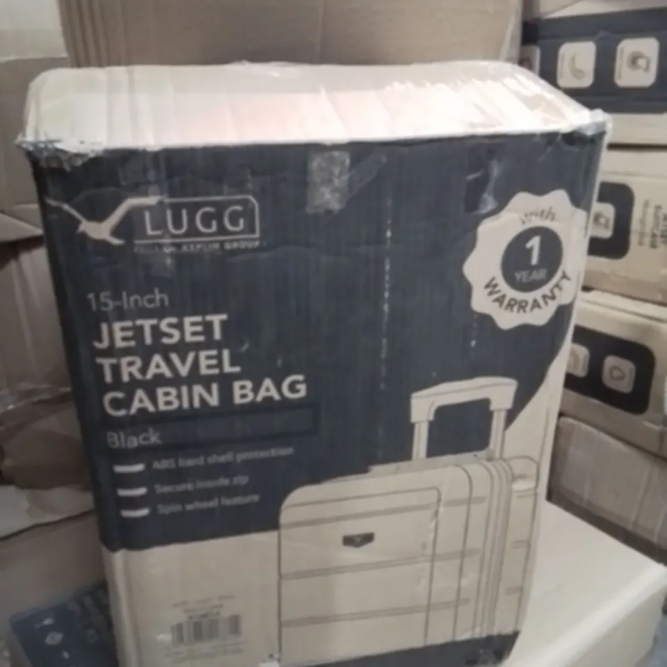 BOXED LUGG 15INCH JETSET TRAVEL CABIN BAG BLACK 