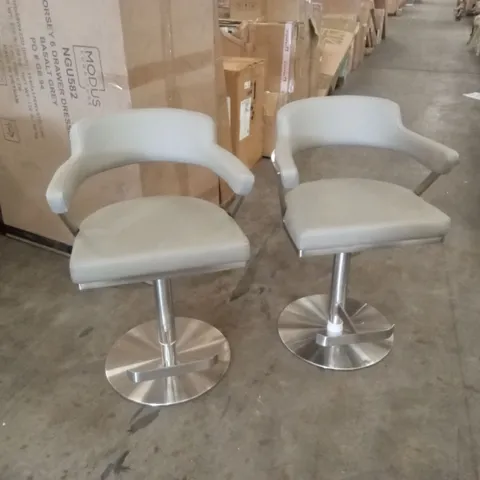 SET OF 2 FIRENZA PU LEATHER BAR STOOLS