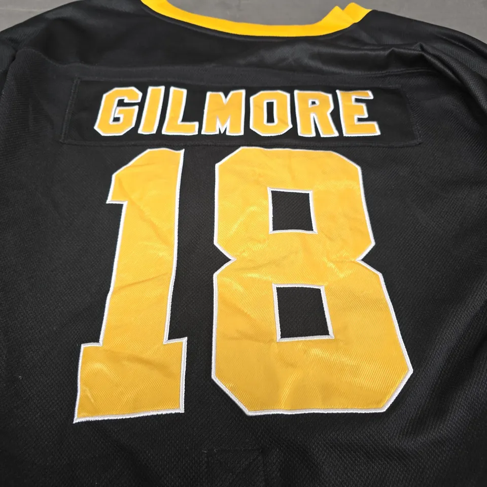 BLACK AND YELLOW BOSTON SWEATER - HAPPY GILMORE COSTUME TOP SIZE S  