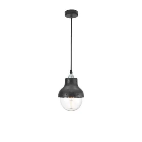 BOXED NOVA LUCE MALTA 1 CEILING DOME PENDANT LIGHT BLACK CONCRETE