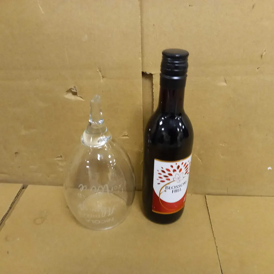 THE PERSONALISED MOMENTO CO PERSONALISED WINE GLASS WITH 500ML WINE RRP £19.99