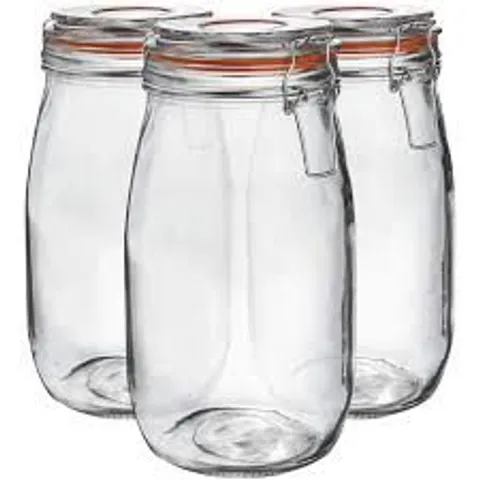 BOXED NEO 1500ML SCANDI GLASS STORAGE JAR 3 PACK (1 BOX)
