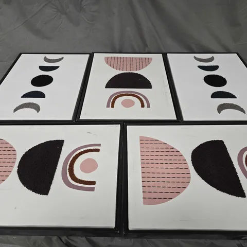 5 X ASSORTED ABSTRACT WALL MOUNTABLE TEXTURED PICTURES - COLLECTION ONLY 