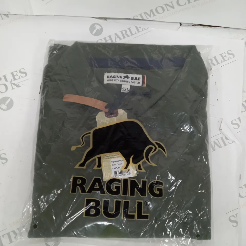 RAGING BULL SIGNATURE ORGANIC POLO IN ARMY GREEN - 5XL