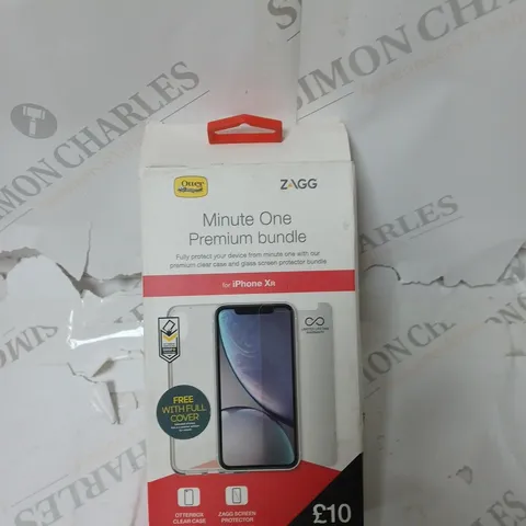 BOX OF ASSORTED ITEMS TO INCLUDE PHONE CASES, HP DOCK, LABEL PRINTER ETC