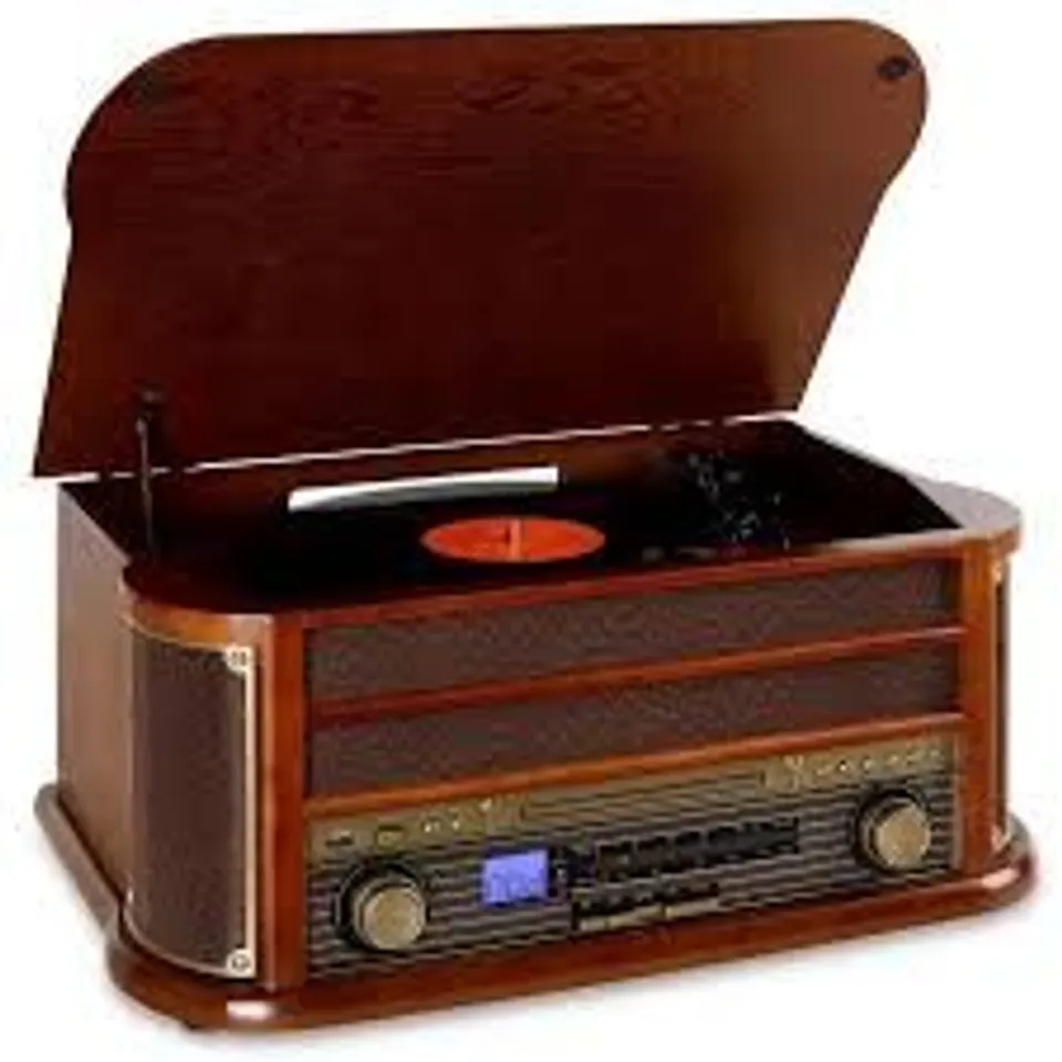 BOXED AUNA RETRO TURNTABLE VINYL PLAYER 
