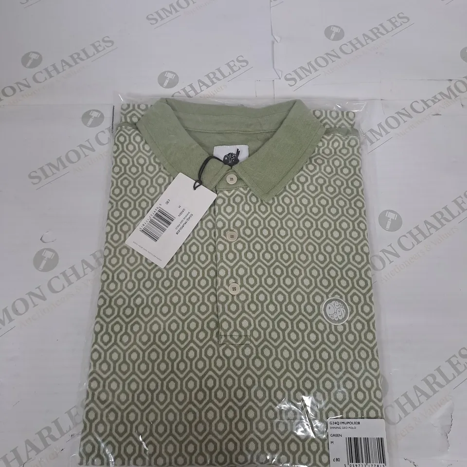 BAGGED PRETTY GREEN SHINING GEO POLO SIZE M