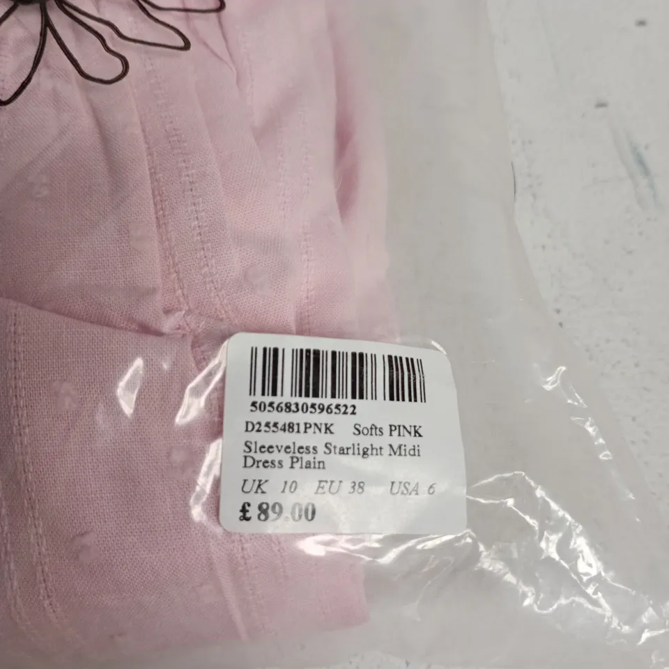 NOBODY'S CHILD SLEEVELESS STARLIGHT MIDI DRESS – PINK, UK 10 (EU 38)