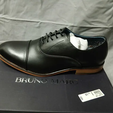 BRUNO MARC BLACK LEATHER DRESS SHOES – MEN'S UK 9 (US 10)