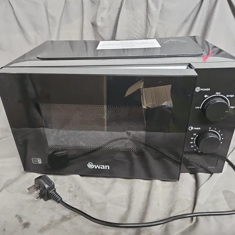 SWAN 20L 700W MANUAL MICROWAVE - BLACK - COLLECTION ONLY