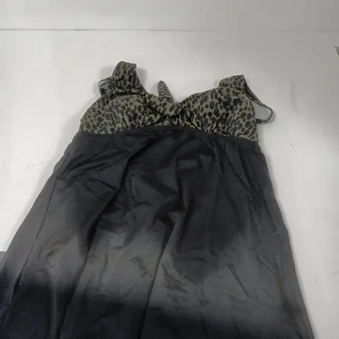 BONPRIX WOMEN'S LEOPARD PRINT & BLACK DRESS – UK 16 