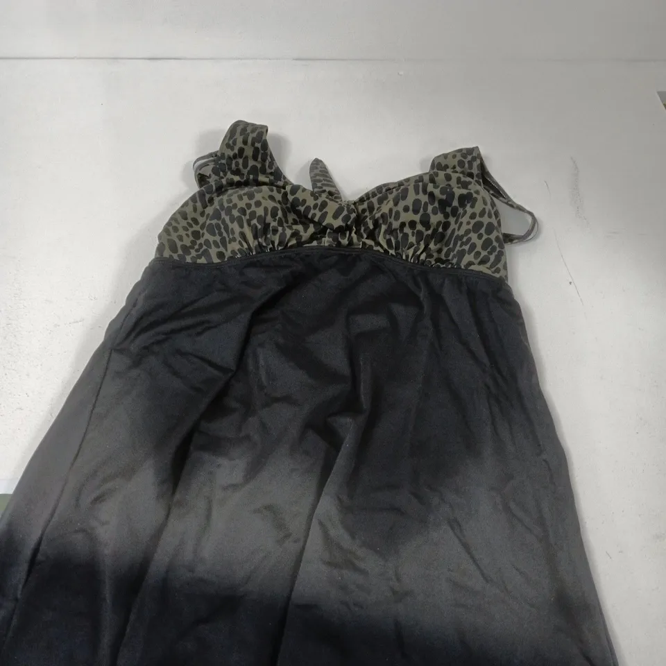 BONPRIX WOMEN'S LEOPARD PRINT & BLACK DRESS – UK 16