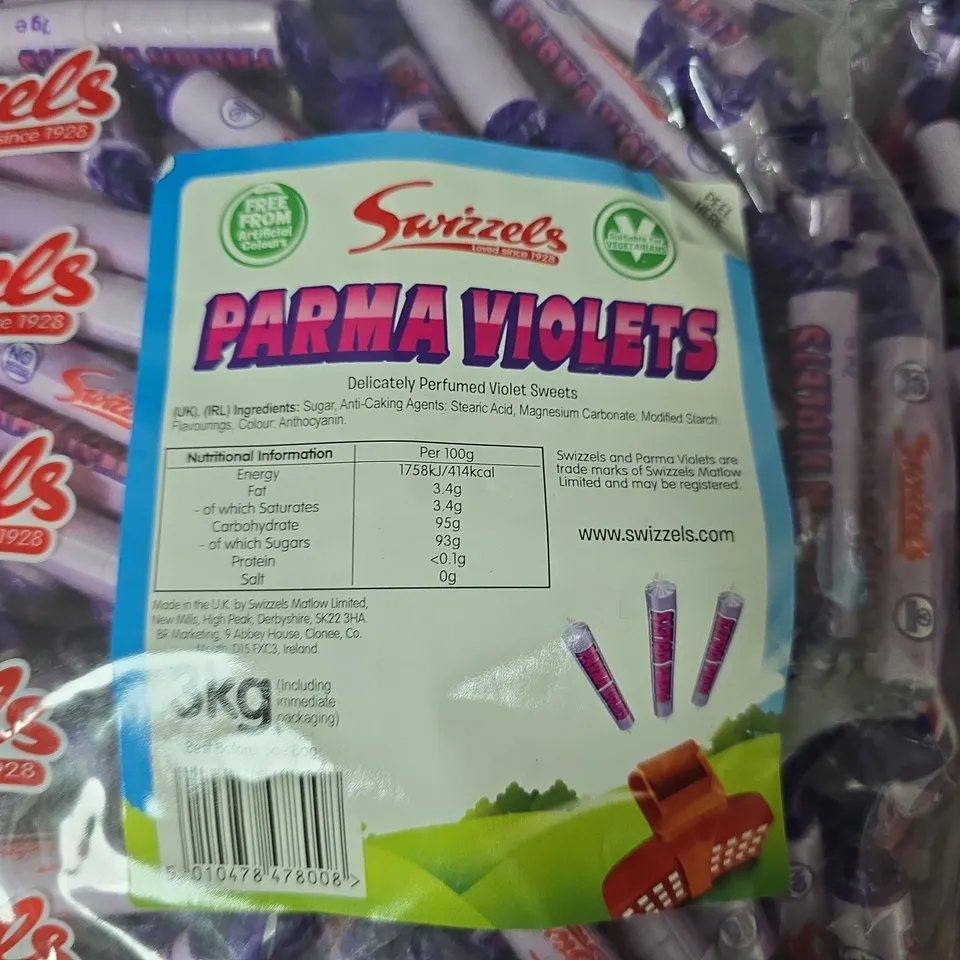 LOT OF 2 3KG PACKS OF SWIZZLERS PARMA VIOLETS