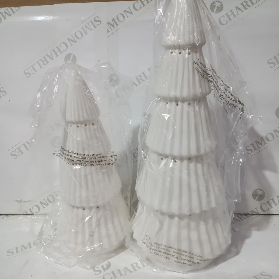 K BY KELLY HOPPEN SET OF 2 LARGE CERAMIC LIGHT UP ORNAMENTS