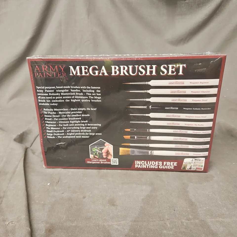 THE ARMY PAINTER MEGA BRUSH SET, INCLUDES KOLINSKY MASTERCLASS BRUSH. BOXED