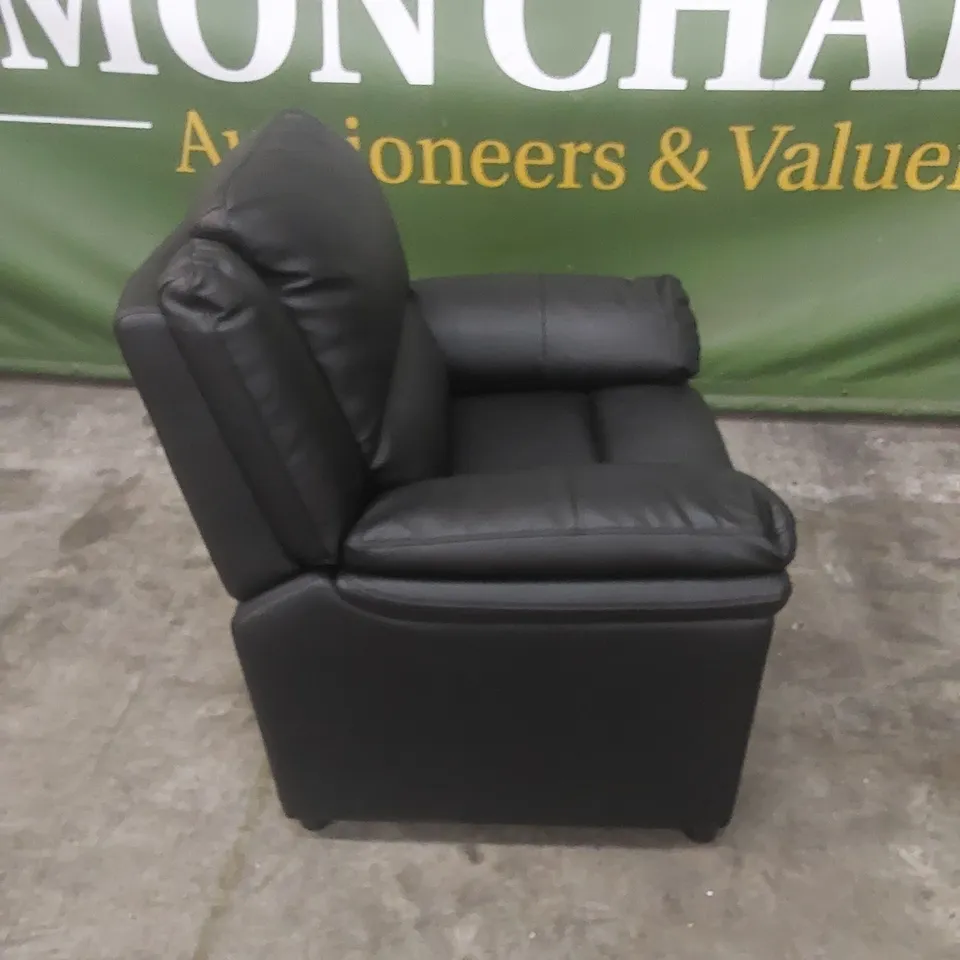 DESIGNER BLACK FAUX LEATHER ARMCHAIR